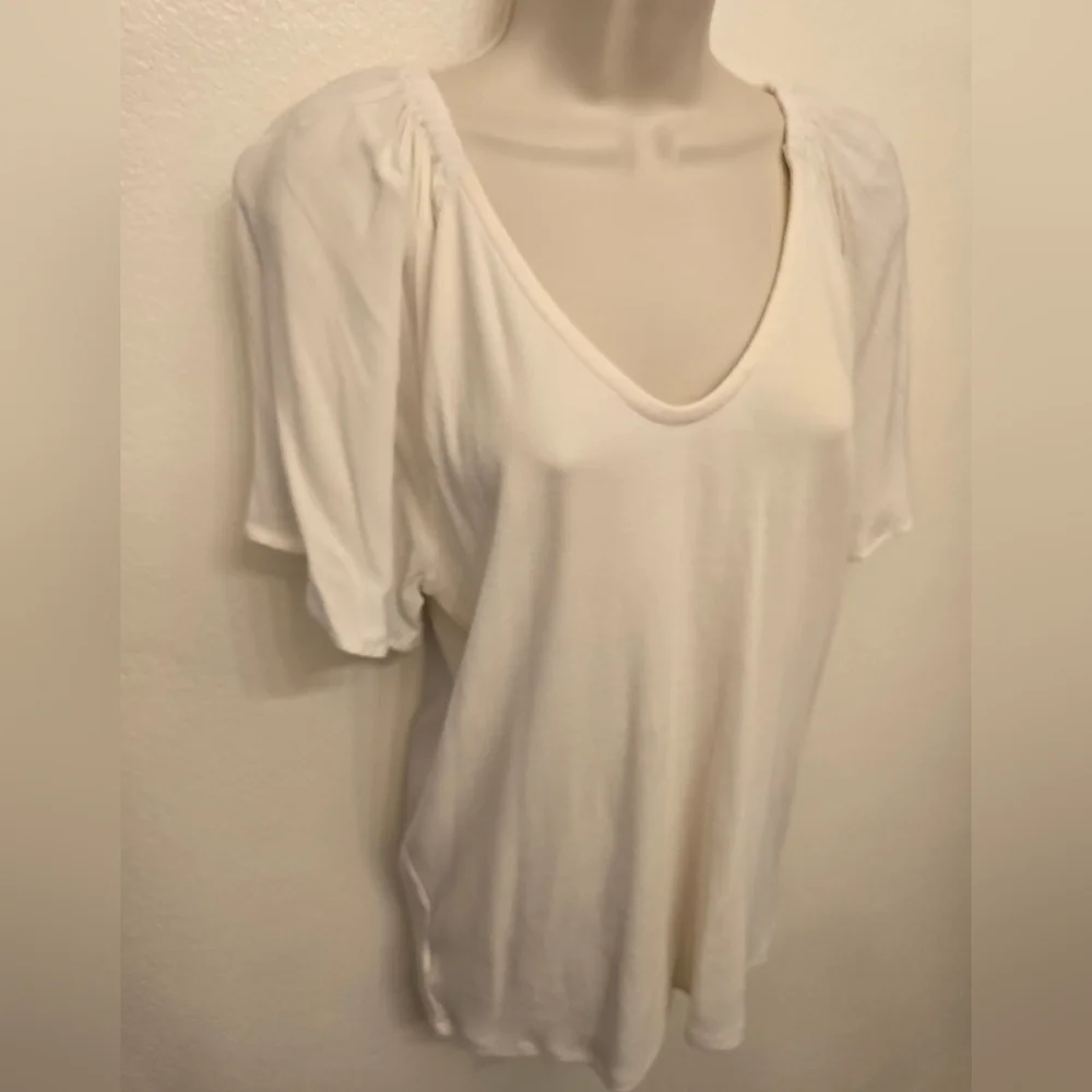 NWT LOFT Women's Short Sleeve Cream Blouse